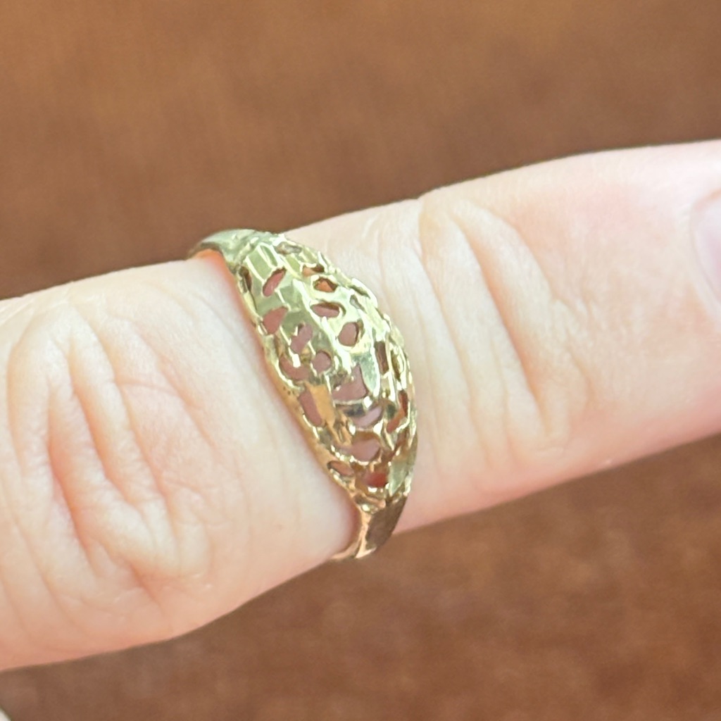 14k Solid Gold Elegant Gold Filigree Ring